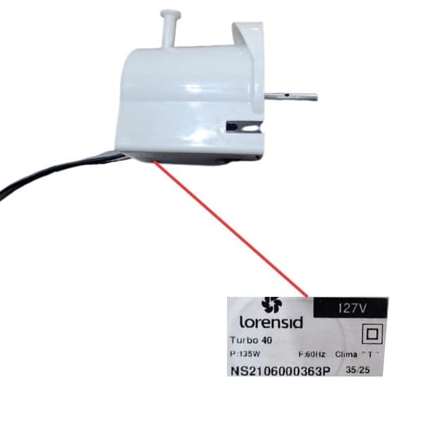 MOTOR P/VENTILADOR LOREN SID OSCILANTE 30/40CM 110V06,0UF TUFÃO TURBO WIND GEMINI PAREDE/TETO M2 COR BRANCA E10,0MM
