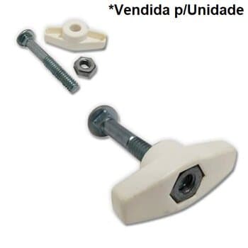PARAFUSO P/FIXAR VENTILADOR DE PAREDE - KIT BORBOLETA C/PORCA E CAPA PLASTICA RETA - COR BRANCA - VENTISOL