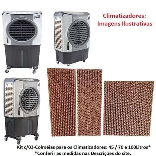 COLMEIA P/CLIMATIZADOR - E06,0X L42,0 X A/C048,0CM 1-TRAS + 2-LAT ESP.05,0X L21,0 X A/C60,0CM - KIT VENTISOL-CLI45LT CLI70LT CLI100LT PRO MWM-M4500 - foto 1 de 2