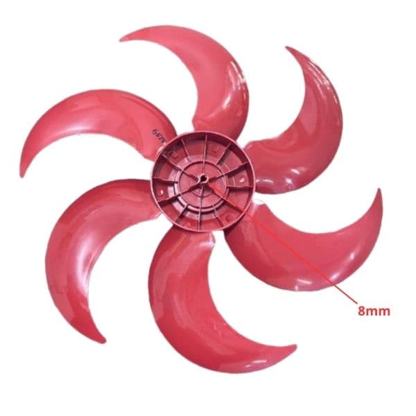 HéLICE P/VENTILADOR DE 50CM MONDIAL 6PÁS VERMELHA TURBO FORCE 8 NVT-50-8P VT-51 - F08,0MM PRD C/T.TRASEIRA - SERVE P/POLISHOP VENTISOL 60CM WAPP - foto 1 de 3