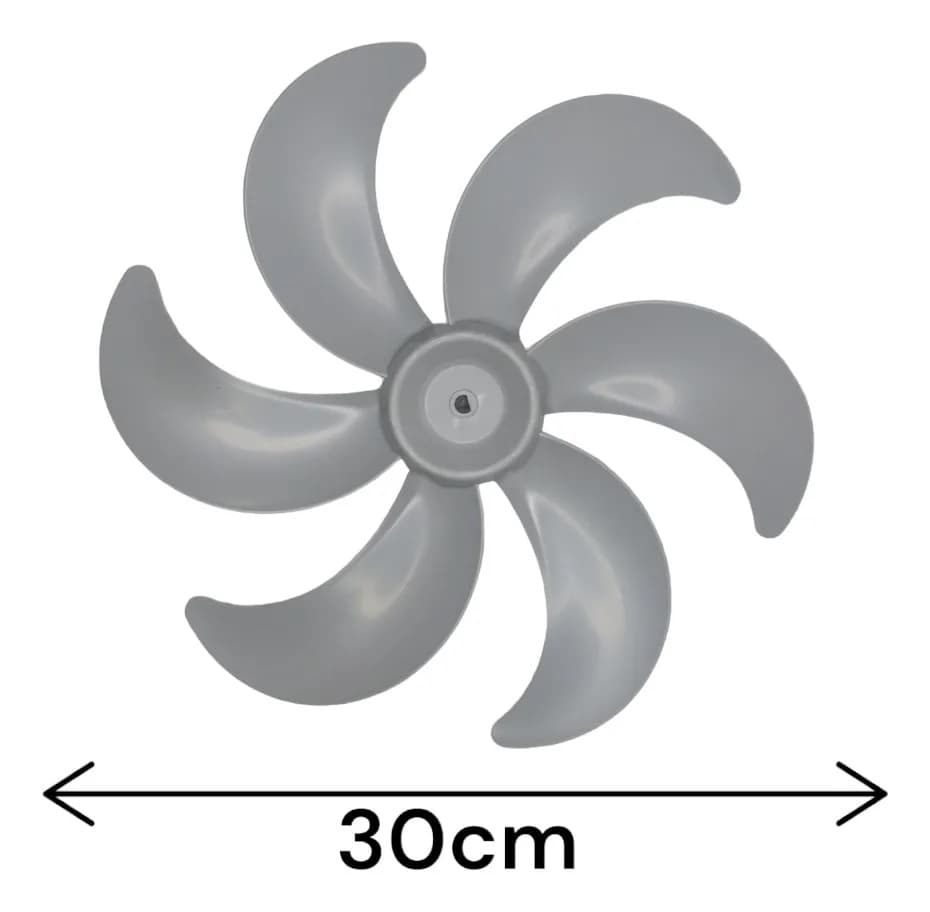 HELICE P/VENTILADOR DE 30CM BRITÂNIA 6PAS CINZA ESCURO-ORIGINAL CENTRO+FUNDO F08,0MM PML S/TT B30 BVT30 BVT301 VENTUS 30 SIX TURBO - BRASTEMP PHILCO - foto 1 de 2
