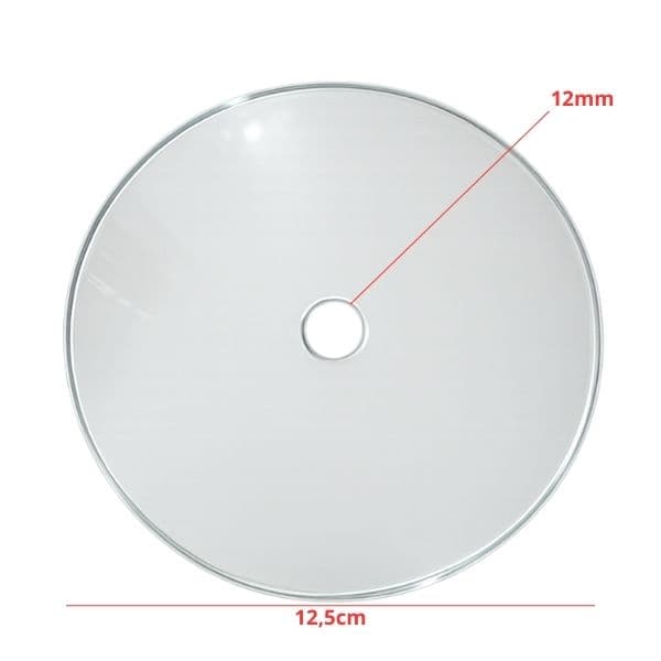 GLOBO CÚPULA VIDRO DA LUMINÁRIA BRUXELAS RD INTERNO P/VENTILADOR TRON-CLEAN LOREN SID-ONIX - DIAM.EXT.125MM/12,5CM - FOSCO C/FURO CENTRAL 12,0MM - foto 1 de 2