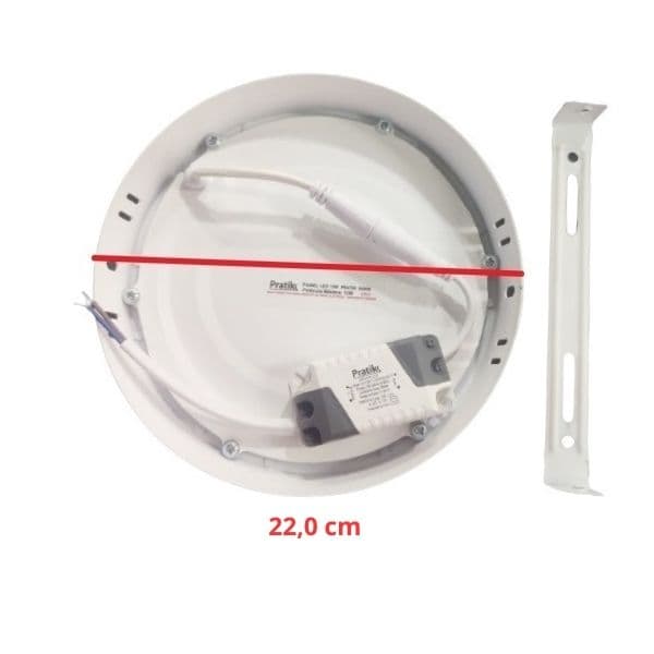 LUMINÁRIA PLAFON PAINEL LED SOBREPOR RD22,0CM P/VENTILADOR DE TETO - 18W3000KBIV AMARELA B/BRANCA - AVANT - foto 1 de 2