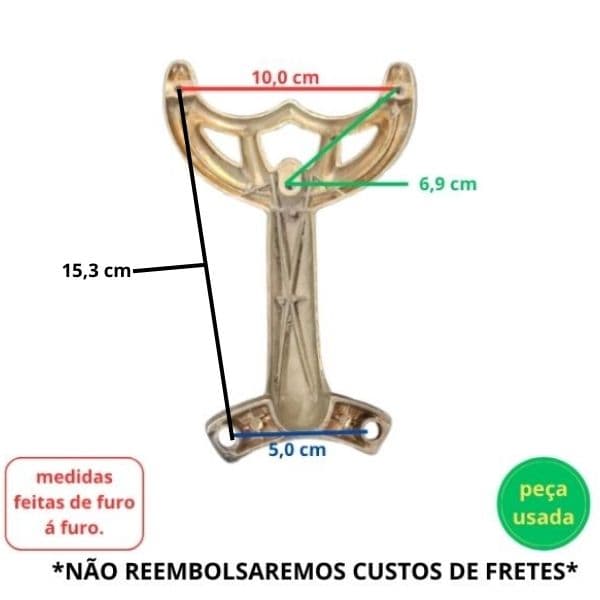 GARRA SUPORTE DE PÁ HÉLICE VENTILADOR DE TETO IMPORTADO *USADAS UNIDADE* G/GD ALU O.VELHO 2-FUROS G X MT-05,5CM 3-FUROS G X PÁ-14,0CM - foto 1 de 3