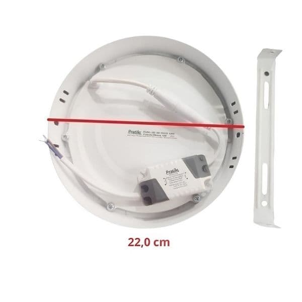 LUMINÁRIA PLAFON PAINEL LED SOBREPOR RD22,0CM P/VENTILADOR DE TETO - 18W6500KBIV BRANCA B/BRANCA - AVANT - foto 1 de 2