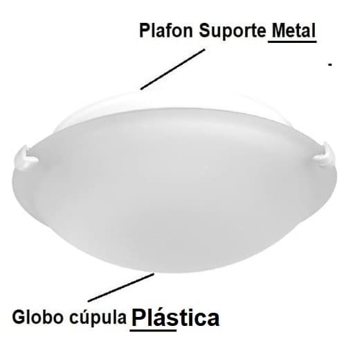 LUMINARIA PLAFON P/VENTILADOR DE TETO VENTI-DELTA MAGNES VENTISOL SUNNY VOLARE VENTAX - BASE BRANCA C/GLOBO PLÁSTICO FOSCO 300MM - MONTE CARLO2