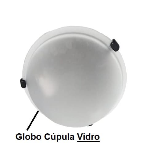 LUMINARIA PLAFON MC2 P/VENTILADOR VOLARE PREMIUM VENTAX VENTI-DELTA MAGNES VENTISOL SUNNY - BASE METAL PRETO C/GLOBO VIDRO FOSCO 300MM - MONTE CARLO2