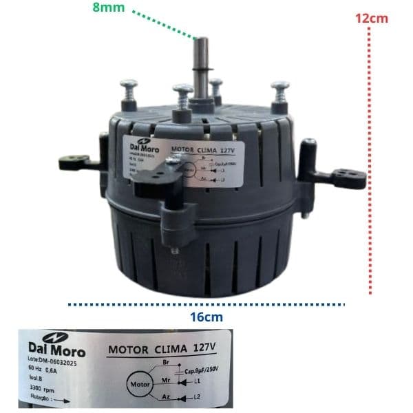 Motor p/Ventilador Climatizador GOAR Solaster 110V CLIMA FAN Atenas Floripa 70cm Lado do Disco Aspersor Nebulizador Pulverizante - foto 1 de 2