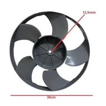 HELICE P/CLIMATIZADOR JOAPE BOB SUPER / 767 JURERE 5PAS CINZA F13,0MM - DIAM.30CM