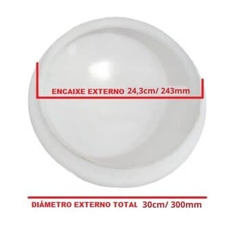 GLOBO CUPULA VENTILADOR TRON AVENTADOR-STILO/SOLANO/ VOLARE-VR50 - ENCAIXE 243MM 24,3CM - VIDRO LONDRES LEITOSO ARREDONDADO TREVISO-ATENAS/ LOREN SID