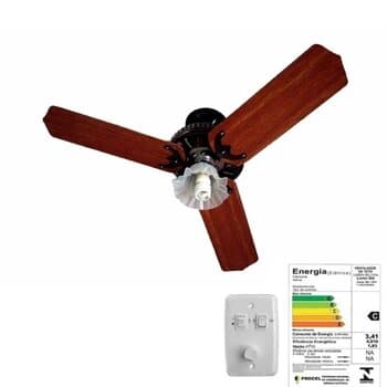 VENTILADOR DE TETO VENTMAR TULIPA1-FLOR SUPER CICLONE 110V10,0UF 130W TROPICAL PRETO 3PAS MDF MOGNO CHAVE ROTATIVA - CONSUMO A/B