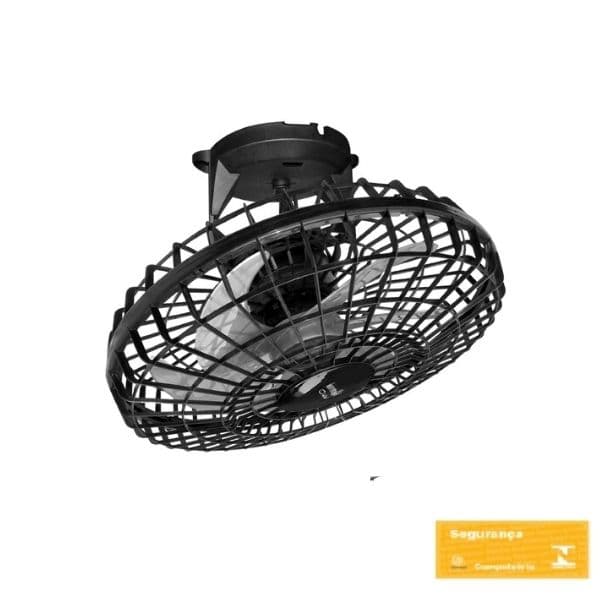 VENTILADOR DE TETO ORBITAL 50CM BIV160W06,0UF LOREN SID TURBO M2 G/PL PRETO 6PÁS - ROTACAO 360-GRAUS - SEM LUMINARIA P/AREA GOURMET