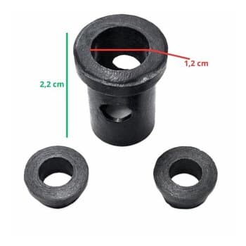 AMORTECEDOR DE VIBRAÇÃO BORRACHA SUPERIOR DA HASTE + BUCHA INFERIOR DO EIXO - KIT C/02-BORRACHAS + 01-BUCHA = FIXACAO DA HASTE DE VENTILADORES DE TETO