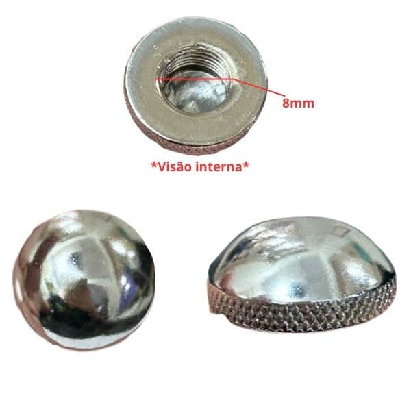 PORCA R/DIR 8,0MM P/FIXAR VIDRO LUMINÁRIA VENTILADORES BRUXELAS INTERNO MENOR CAIRO EURUS MIRAY MONACO NAULU - TAMPÃO ALU CROMADA -*VENDIDA P/UNIDADE - foto 1 de 1