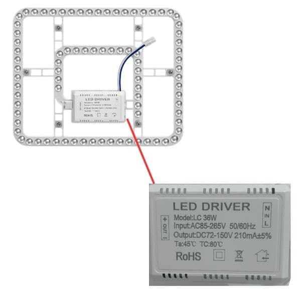 PLACA DE LED P/LUMINARIA VENTILADOR VENTISOL ASTRO RETRATIL -*APENAS FITA LED3-CORES S/DRIVER*- PAINEL DE LED 36W VT ASTRO - foto 1 de 2
