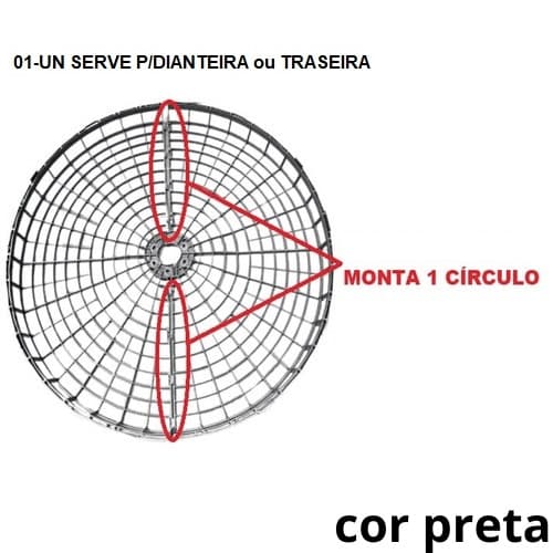 GRADE P/VENTILADOR 100CM VENTISOL DE 1-METRO PLÁSTICA PRETA - SERVE P/DIANTEIRA OU TRASEIRA (01-UN=01-CÍRCULO) *SEM EMBLEMA LOGOMARCA - foto 1 de 4