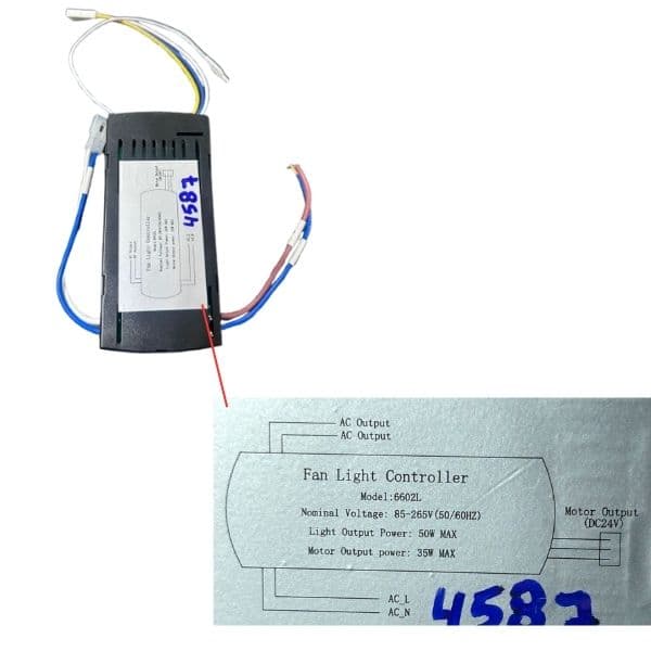 MODULO RECEPTOR CONTROLE REMOTO P/VENTILADOR DE TETO VENTISOL INVERTER ASTRO SELENE -*APENAS RECEPTOR*- RXBX(110-200) RPM 6602L-240402190 - foto 1 de 2