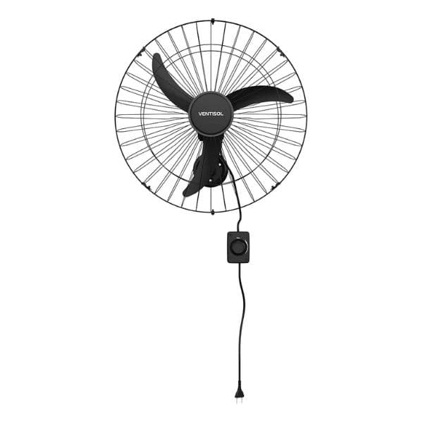 VENTILADOR DE PAREDE 060CM VENTISOL COMERCIAL 3PAS NEW 110V147W05,0UF PRETO G/MT CHAVE CONTROLE DE 3-VELOCIDADES