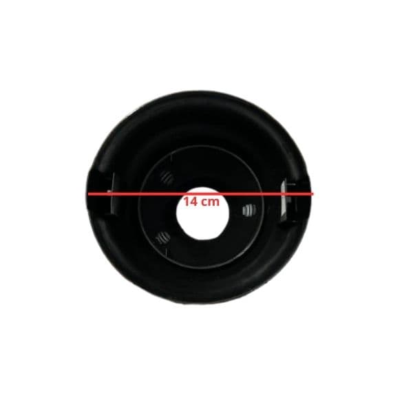 CANOPLA PLASTICA SUPERIOR PRETA P/VENTILADOR DE TETO VENTISOL INVERTER LEGACY ELLUZ VORTICE FLOW - D14,1CM E1,8CM - foto 1 de 2