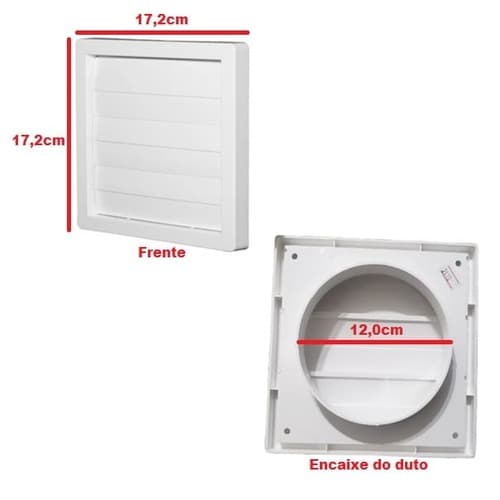 GRADE VENEZIANA 12X12CM 125MM 5-POLEGADAS AUTOFECHANTE P/VENTILAÇÃO DE SUPERFÍCIE C/TELA - VTN 5G MULTIVAC - foto 1 de 3