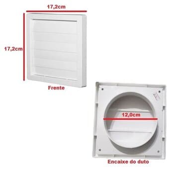 GRADE VENEZIANA 12X12CM 125MM 5-POLEGADAS AUTOFECHANTE P/VENTILAÇÃO DE SUPERFÍCIE C/TELA - VTN 5G MULTIVAC