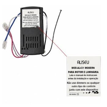 MÓDULO RECEPTOR DO CONTROLE REMOTO VENTILADOR ALISEU MODERN MOD-AL431 QJ-16-20-JH 52C5Y-205 - *APENAS O MÓDULO RECEPTOR