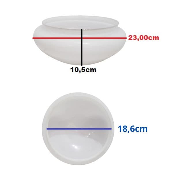 Globo Cúpula Vidro P/Ventilador de Teto ALISEU NORMAL TRADICIONAL P/Luminária 2-Lâmpadas Eletrônica - Leitoso 186mm 18,60cm - GOLA 18,6CM - TESTE - foto 1 de 2