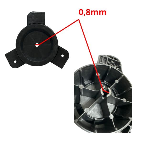HÉLICE DE 60CM P/VENTILADOR VENTISOL 60 3PÁS E08MM PRETA MX G3 - PRD C/CUBO CENTRAL C/T.TRASEIRA - FIXAR C/PARAFUSO NA LATERAL DO EIXO - foto 1 de 3