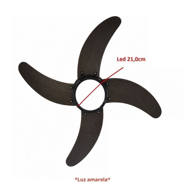 VENTILADOR DE TETO VENTMAR SUPER CLN 110V10,0UF 130W PRETO 4PAS MDF FACAO TABACO LUM.PLAFON LED22CM 18W3000K CHAVE ROTATIVA R1L - CONSUMO A - foto 1 de 2