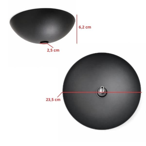 PLAFON DE ACABAMENTO P/VENTILADOR DE TETO PRETO - SEM LUZ - LUMINÁRIA CEGA P/ÁREA GOURMET - VOLARE FLY OFFICE 1148 METAL - foto 1 de 3