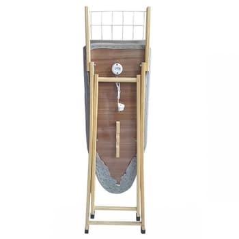 MESA DE PASSAR ROUPAS TABUA 37CM C/TECIDO METALIZADO E TOMADA NA BASE 100% MADEIRA - UTILYNE UTILAçO UDM0420M