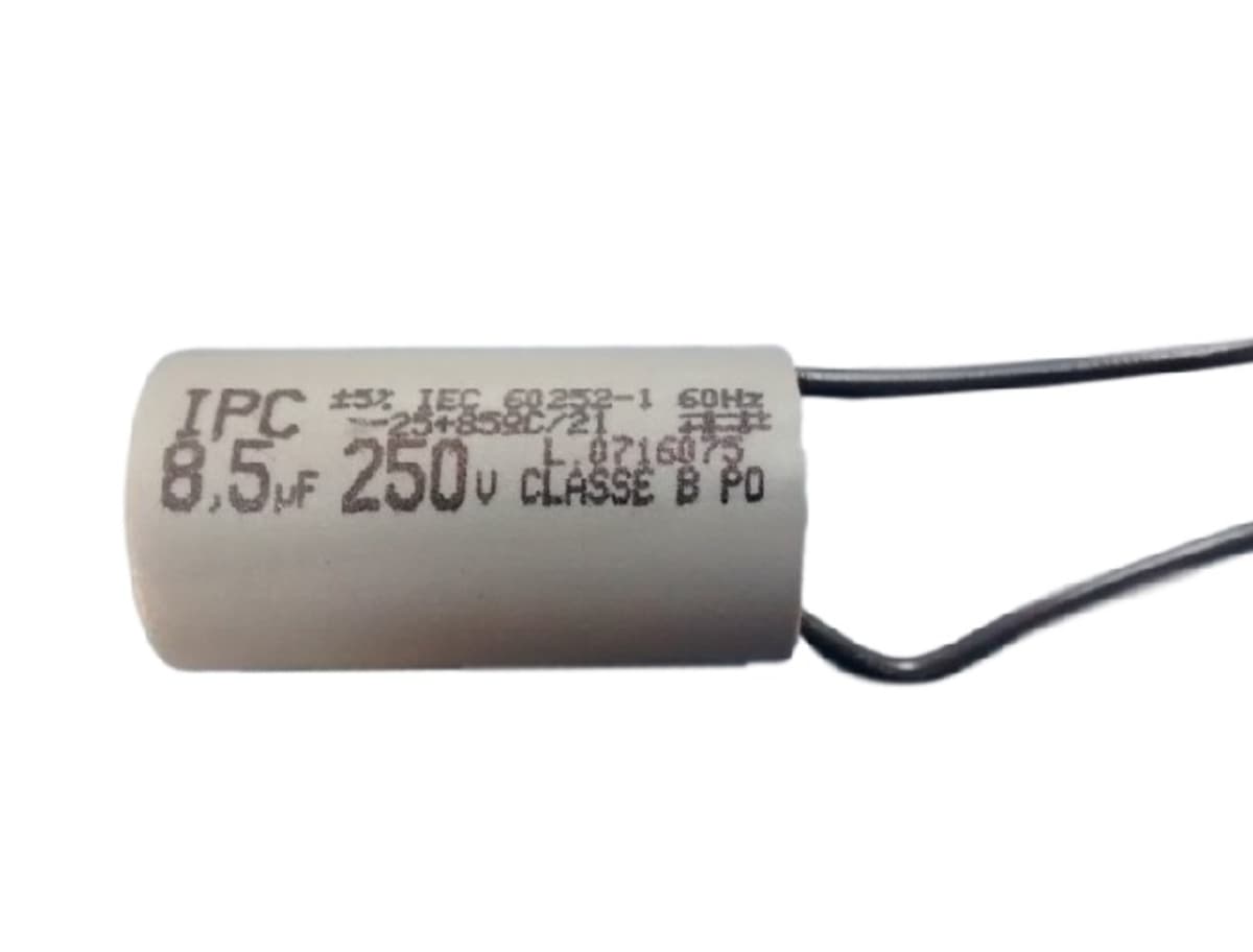 CAPACITOR 008,5UF 2FIOS RD 250VAC P/VENTILADOR DE TETO ARGE LOREN SID M3 110V / VENTILADOR TRON 110V - foto 1 de 1