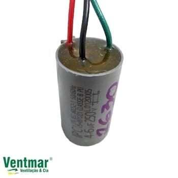 CAPACITOR 010,0UF 3FIOS 4+6MF 250VAC - P/VENTILADOR DE TETO LOREN SID 110V 3VEL / VENTILADOR VENTI-DELTA, ARGE, RIOPRELUSTRES 127VOLTS