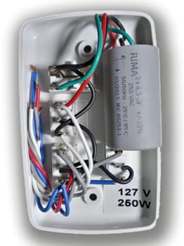 CHAVE P/VENTILADOR DE TETO R2LUZ 3VEL C/CAP.06,5UF 2,0+4,5MF C/REVERSAÕ + 2-TECLAS LUZ - P/ARGE ECONOMIC ARGE BRIOS 110VOLTS, E OUTROS