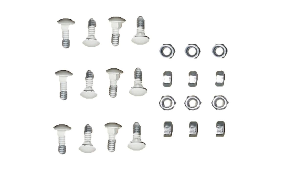 PARAFUSO FIXADOR DA GARRA NA Pá DO VENTILADOR VOLARE - KIT CONTENDO 12 PARAFUSOS BRANCOS COM CABEçA + PORCA - foto 1 de 1