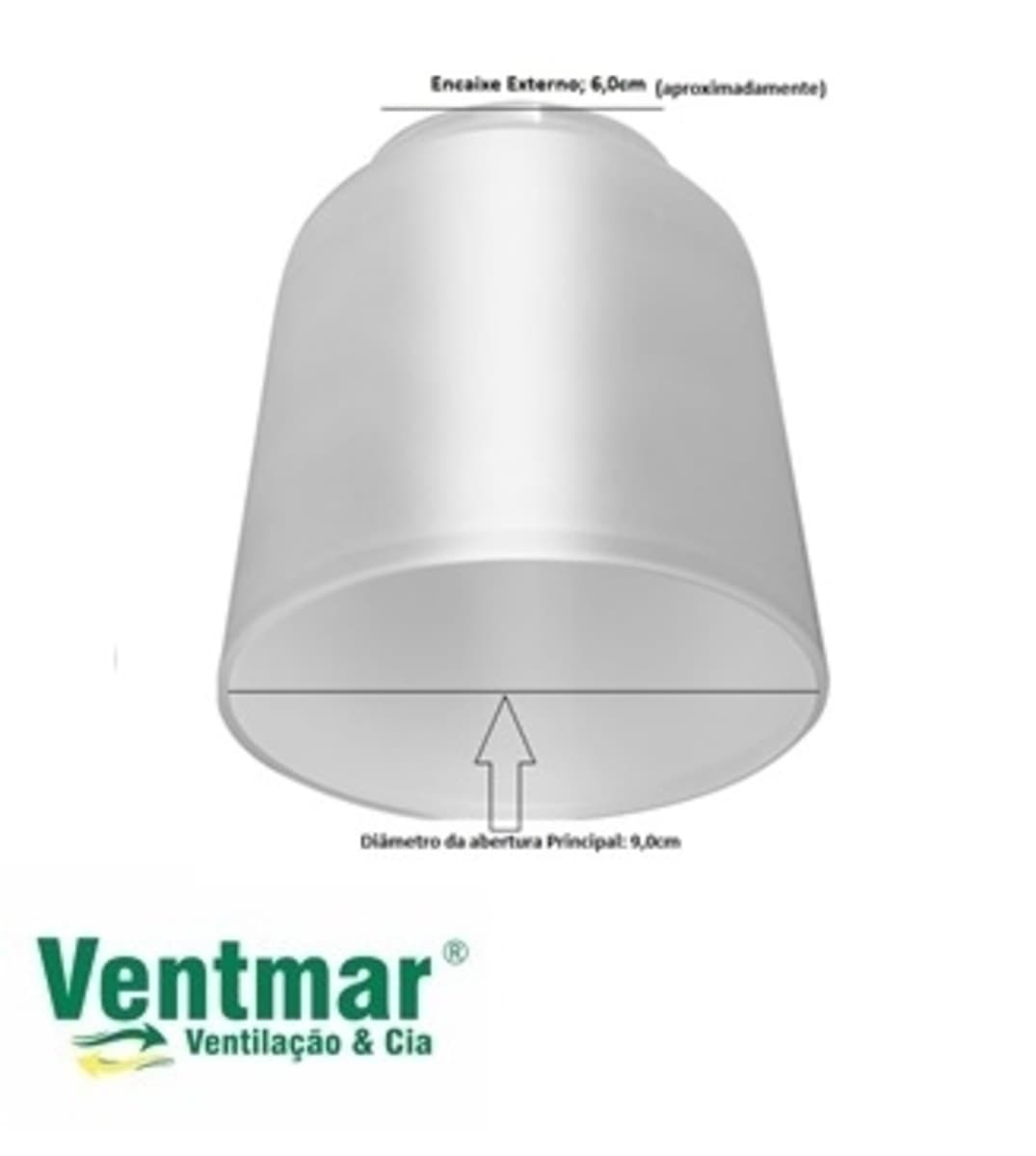 GLOBO CUPULA TULIPA PLASTICA COPO LISA TRANSPARENTE - TULIPA P/VENTILADOR DE TETO - ENCAIXE EM SOQUETE 5,80/6,00CM APROX... - foto 1 de 3