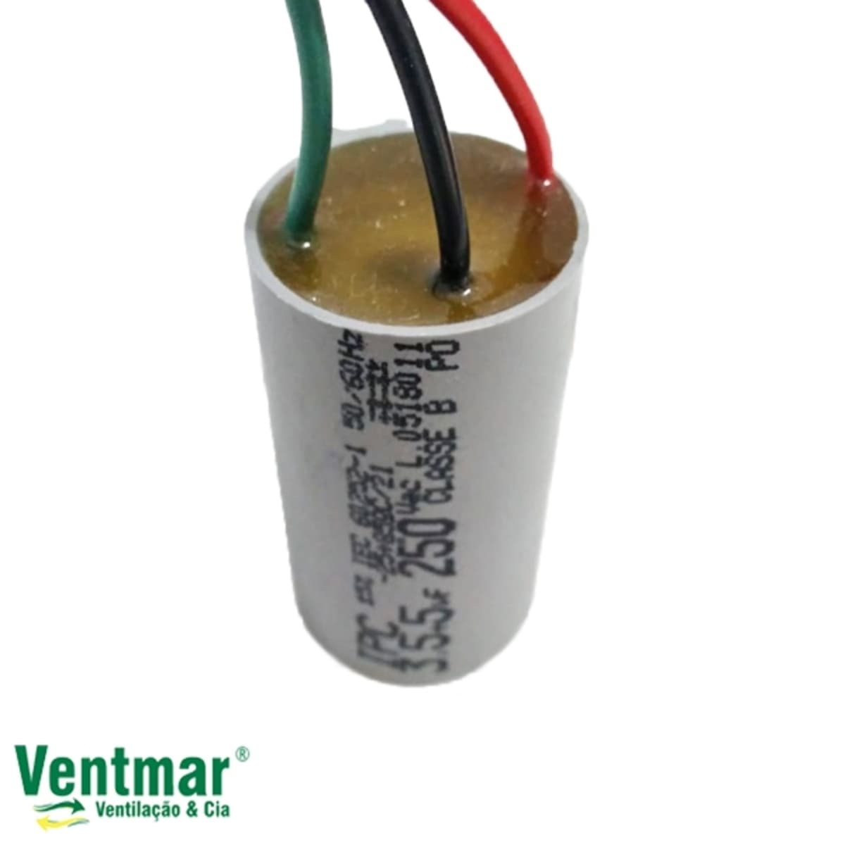CAPACITOR 008,5UF 3FIOS 3,5+5,0MF RD 250VAC - P/VENTILADOR DE TETO LOREN SID M3 110V / TRON - VENTILADOR ARGE 127V - foto 1 de 2