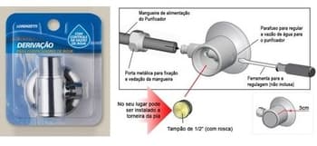 NIPEL DERIVADOR DE ÁGUA P/INSTALAÇÃO DE FILTRO PURIFICADOR DE ÁGUA LORENZETTI - LATINA - NIPEL 1/2 POLEGADA