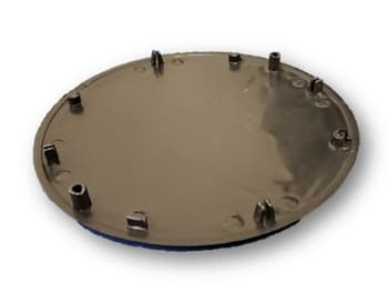 EMBLEMA DA GRADE P/VENTILADOR VENTISOL PRETO - LOGOTIPO ATUAL 2018/2019 P/GRADE METAL 50CM/60CM - ANEL FRONTAL PLASTICO