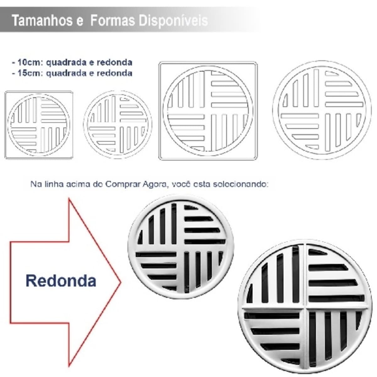 GRELHA RALO REDONDA ANTI DENGUE 100MM INOX P/BANHEIRO - GRELHA REDONDA AUTO FECHANTE - LOREN PROTEC - foto 1 de 2