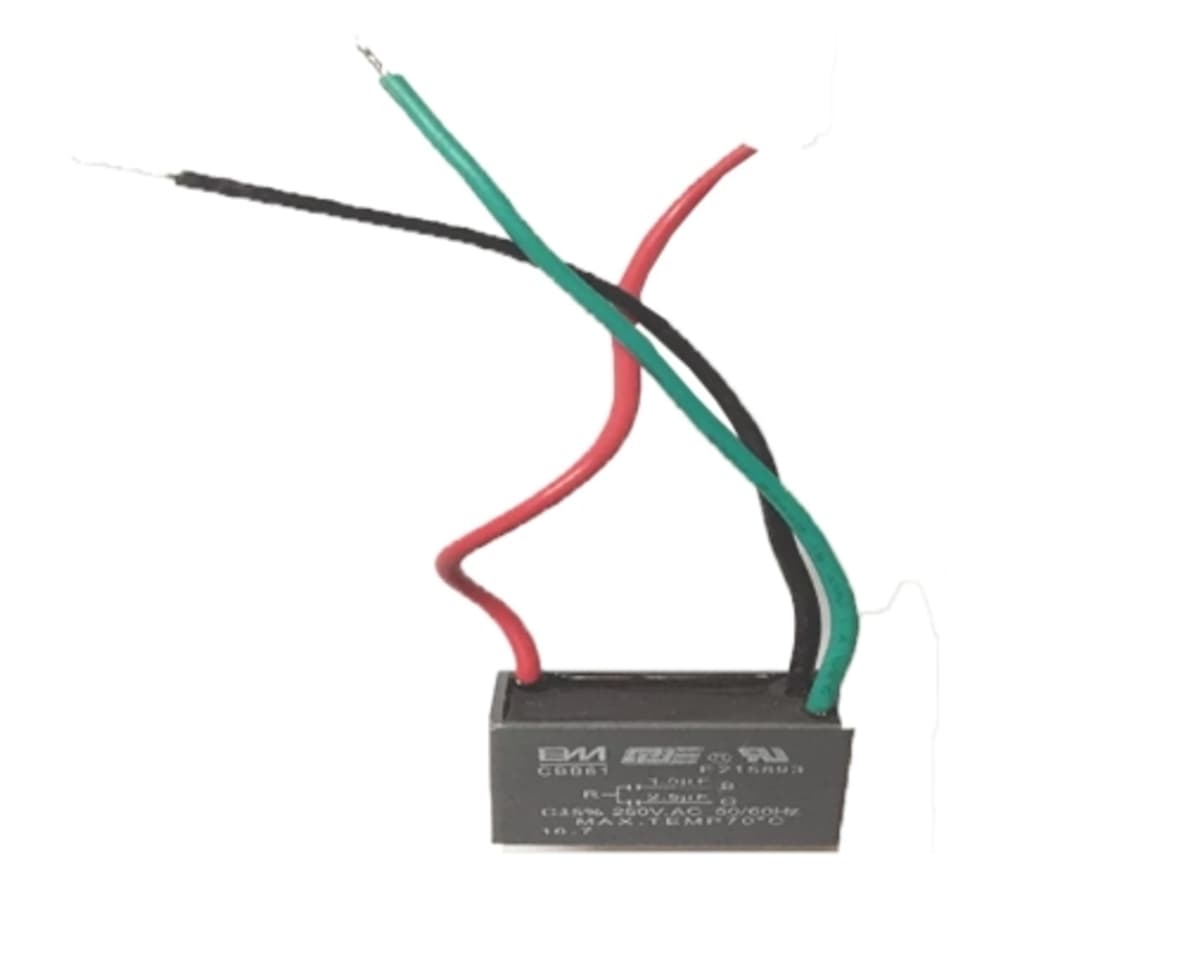 CAPACITOR 004,0UF 3FIOS 1,5+2,5MF QD 400VAC - P/VENTILADOR VENTISOL 3VEL, CLIMATIZADOR CLI-02-220V, CLM10/CLM20-110V, ALISEU- INSPIRE NANO-110V - foto 1 de 2