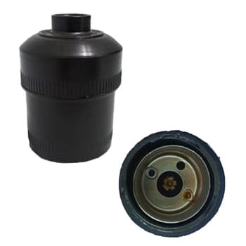 SOQUETE PLÁSTICO COMUM P/LÂMPADA E-27 - PRETO SEM CHAVE COM MIOLO COM SISTEMA BORNE P/FIXAR OS FIOS
