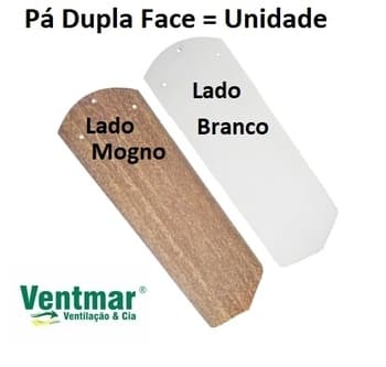 PÁ HÉLICE P/VENTILADOR DE TETO CICLONE - MDF DUPLA FACE BRANCA/MOGNO - L13CM X A3,0MM X C41,5CM - *VENDIDA P/UNIDADE - ORIGINAL P/MODELOS MERIDIONAL E