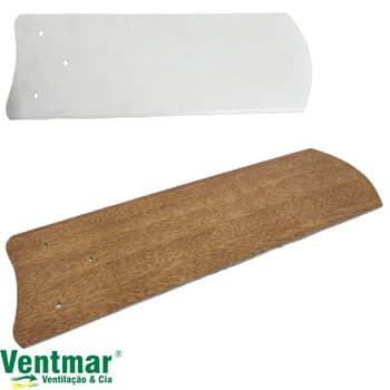 PÁ HÉLICE P/VENTILADOR DE TETO VENTISOL WIND LIGHT/ VENTI-DELTA NEW LIGHT - *VENDIDA P/UNIDADE - MDF RETA DUPLA FACE MOGNO/BRANCA - *MONTAR C/GARRA/SU