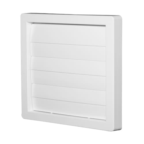 GRADE VENEZIANA 10X10CM 04,0" GRELHA PVC 100MM QD C/ALETAS AUTOFECHANTE VENTISOL - BRANCA P/VENTILAÇÃO DE SUPERFÍCIE C/TELA - ACABAMENTO EXT.15CM
