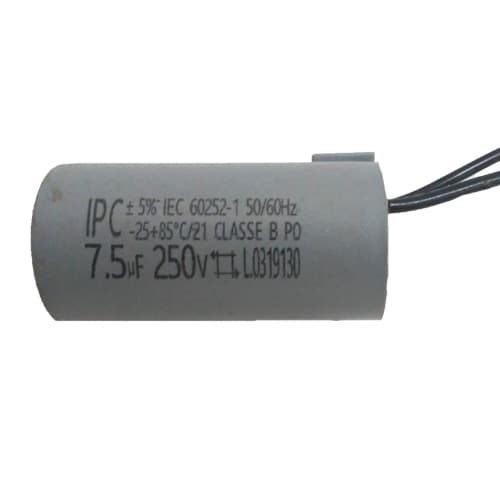 CAPACITOR 007,5UF 2FIOS RD 250VAC - P/EXAUSTOR VENTISOL 30CM/40CM/50CM-110V/ VENTILADOR ALISEU-TERRAL GEO SLIM INSPIRE NANO/ DELTA NEW LIGHT/ LATINA 1 - foto 1 de 2