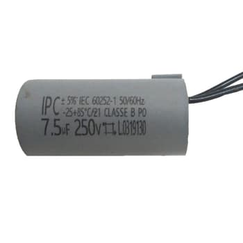 CAPACITOR 007,5UF 2FIOS RD 250VAC - P/EXAUSTOR VENTISOL 30CM/40CM/50CM-110V/ VENTILADOR ALISEU-TERRAL GEO SLIM INSPIRE NANO/ DELTA NEW LIGHT/ LATINA 1