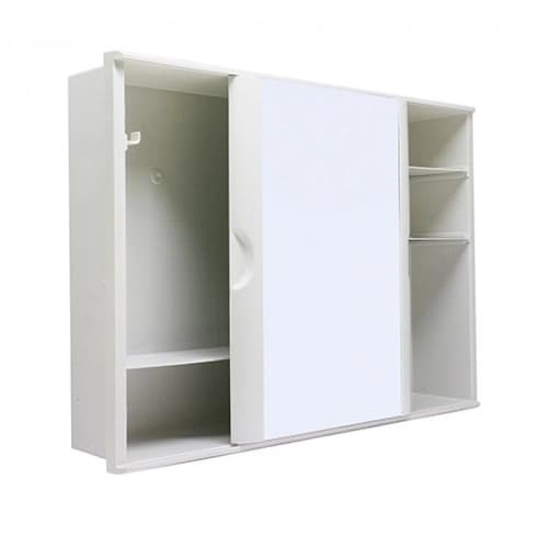 ARMÁRIO P/BANHEIRO COM ESPELHO 28,5X41CM E PORTA DE CORRER - EMBUTIR OU SOBREPOR - MODELO A21 BRANCO PLÁSTICO - ASTRA - foto 1 de 2