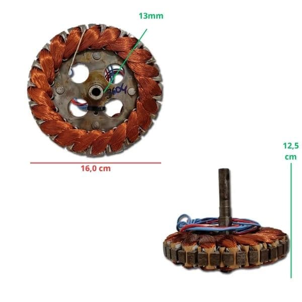 Estator Bobinado Motor Ventilador Teto Tron 127v 10,0uF - Motor 3Pás com Rosca p/Montar Luminária - estator Tron AT 127v