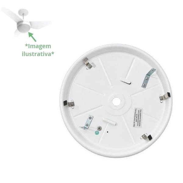 PLAFONIER P/GLOBO DE VIDRO VENTILADOR ALISEU INSPIRE NANO -*SEM SOQUETES - SUPORTE METAL BRANCO 18CM - S/NIPEL DE FIXAÇÃO